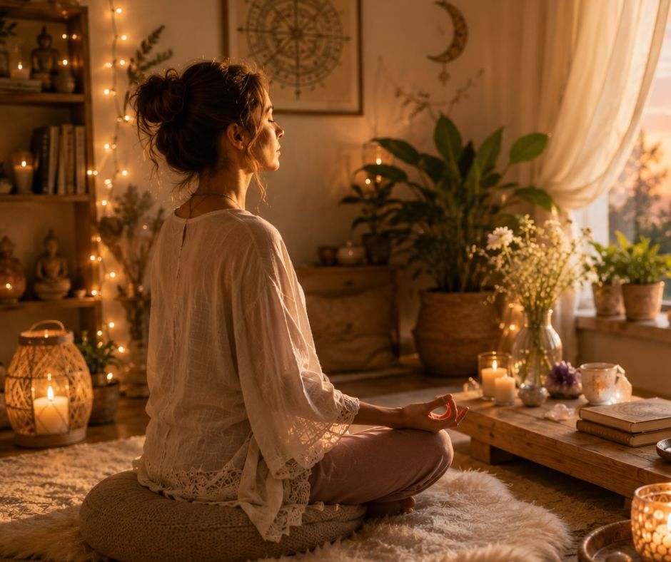 meditáló nő